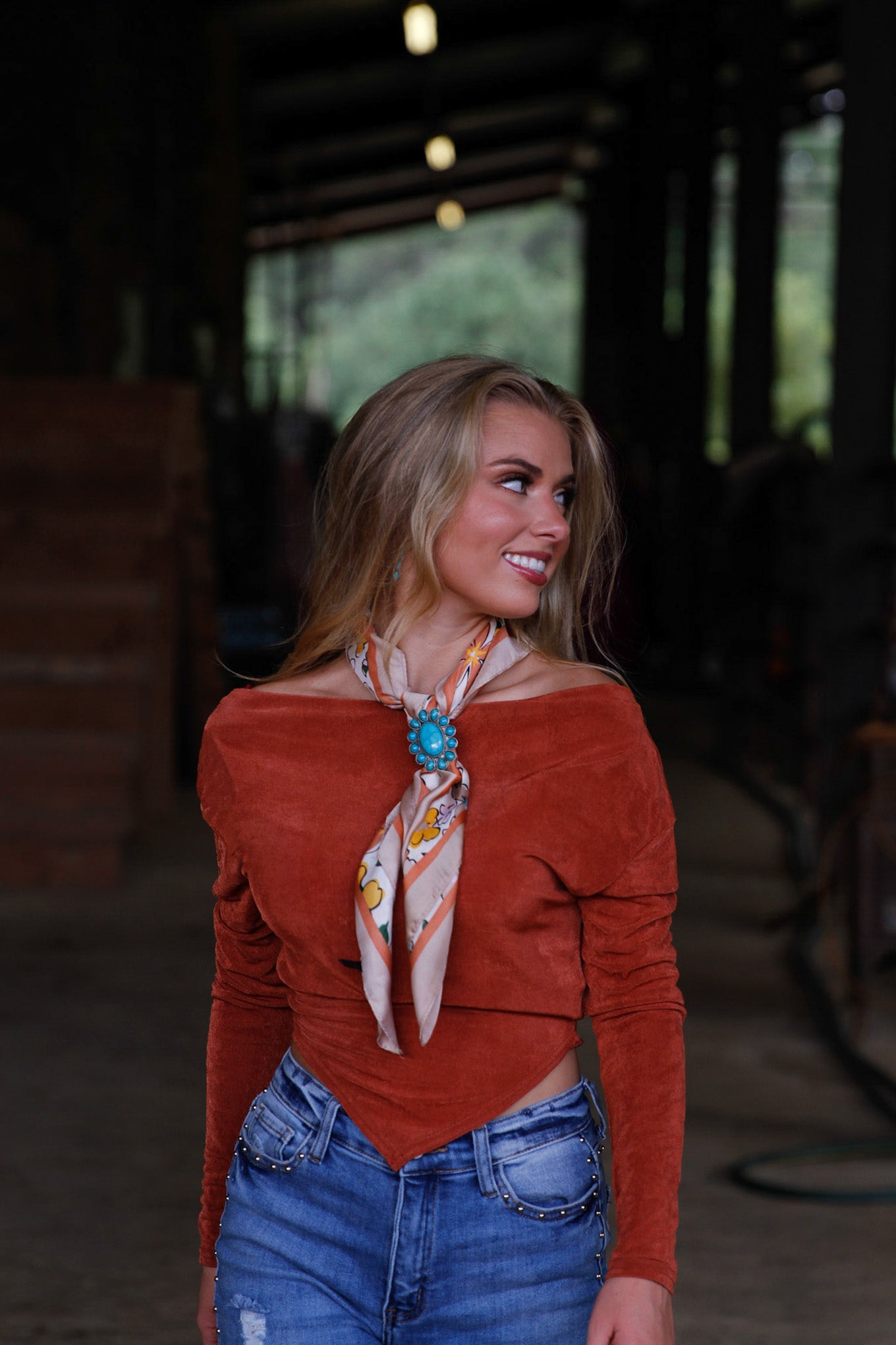 Turquoise Wild Rag Clip