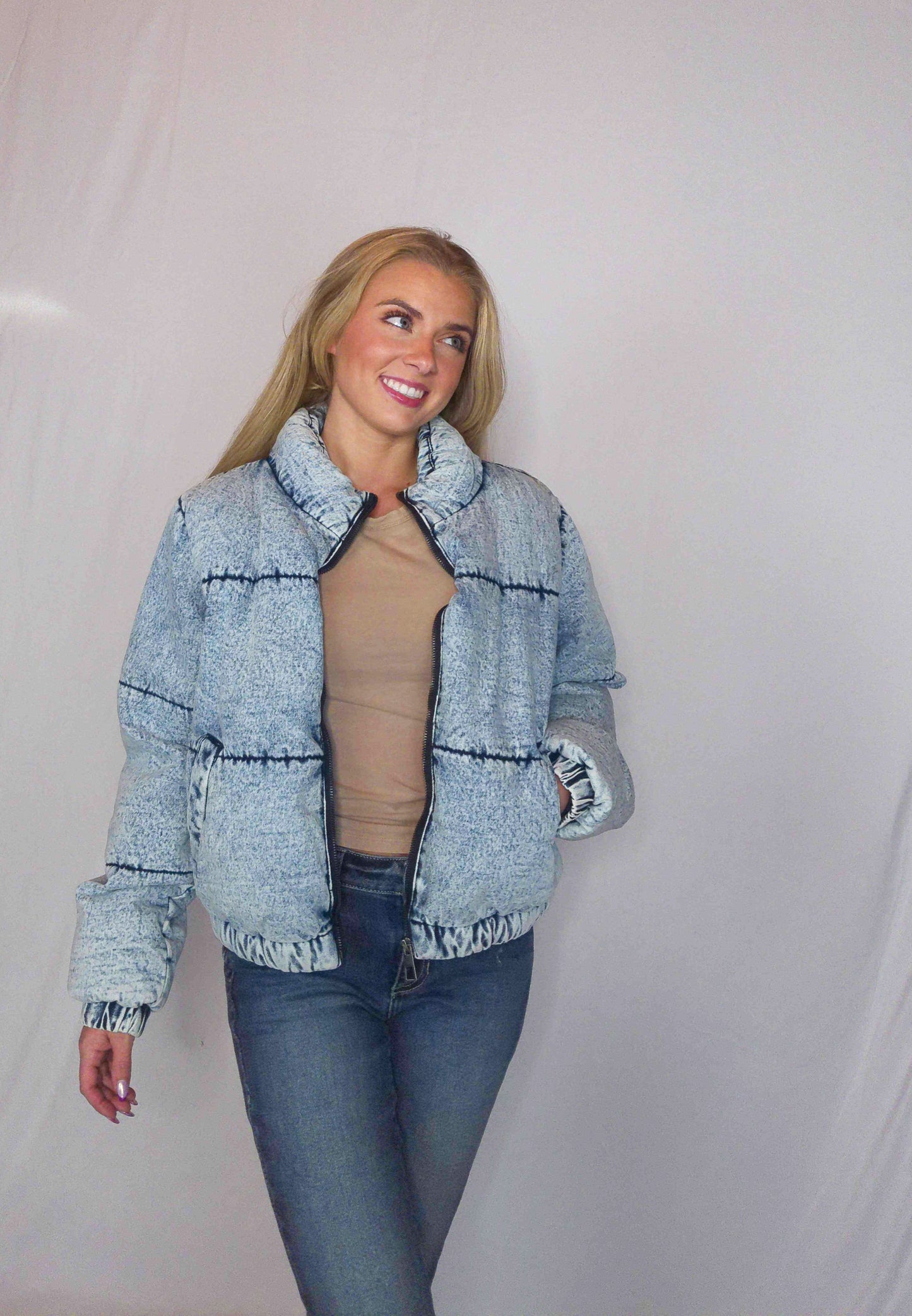 Denim Diva Puffer Jacket