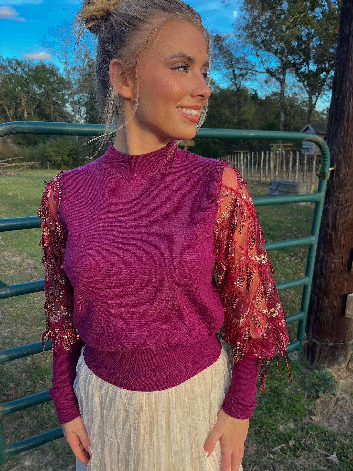 Sugar Plum Sequin Top