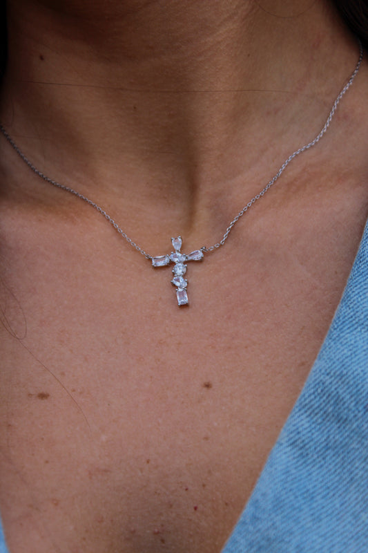 Stone Cross Necklace