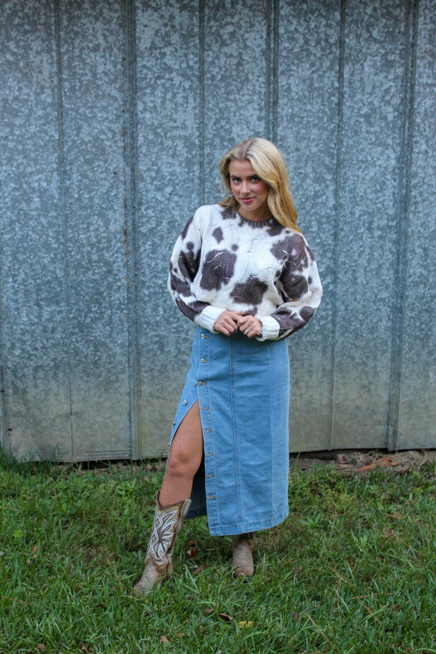 Prairie Chic Denim Skirt