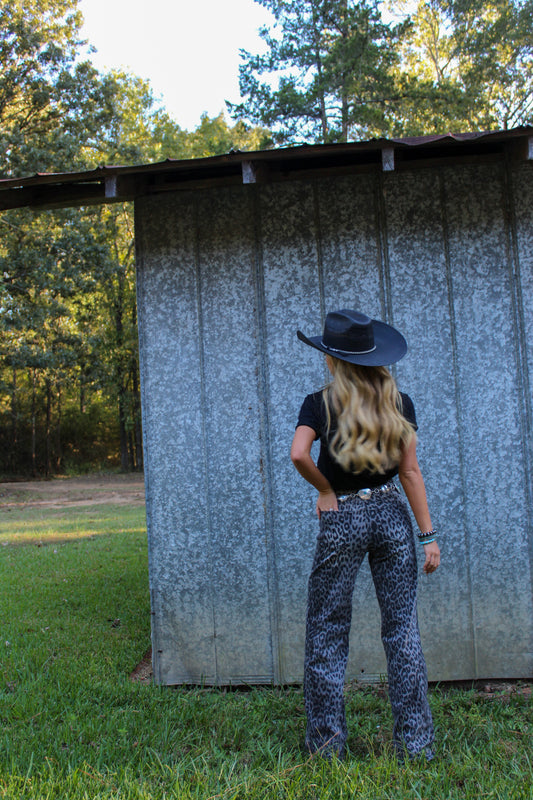 Laramie Leopard Wide Leg Jeans