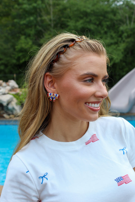 Red, White, & Bows Earrings