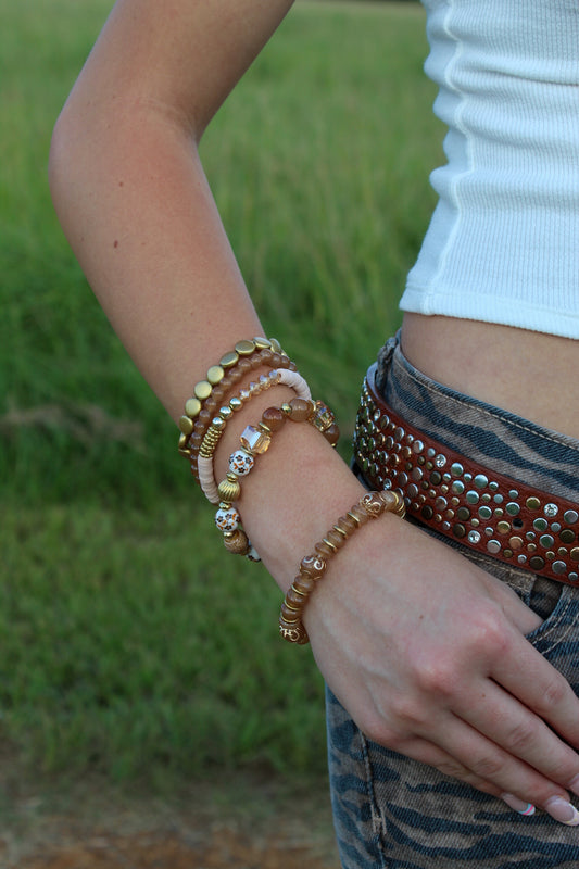 Mixed Glass Stretch Bracelet