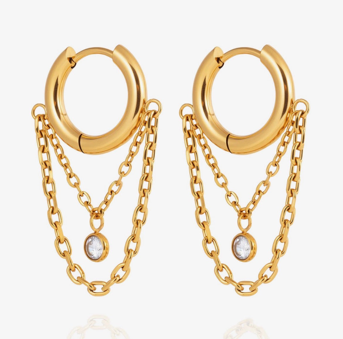 Golden Girl Chain Huggies